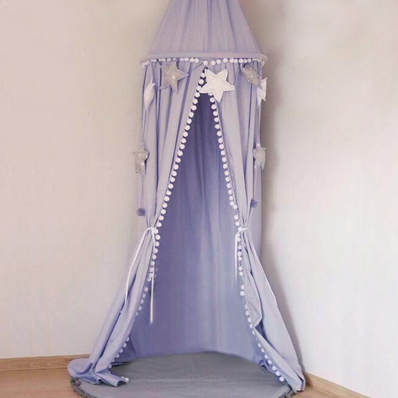Red de algodón para cuna de bebé, mosquitero para cama de princesa, decoración para habitación de niñas, dosel para cama, mosquiteras para habitaciones de niños, 3 colores
