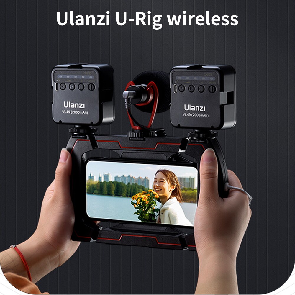 U-Rig Video Rig Draadloze Smartphone Lader Met Koud Schoen Voor Led Licht Invullen Microfoon Filmmaken Case Handheld Handvat grip