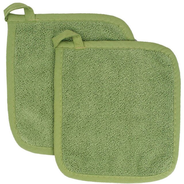 Multipurpose Katoen Pannenlap Koken Vierkante Pannenlappen Hittebestendige Pads Tafel Placemat Keuken Tool Bakken Accessoires: B-green
