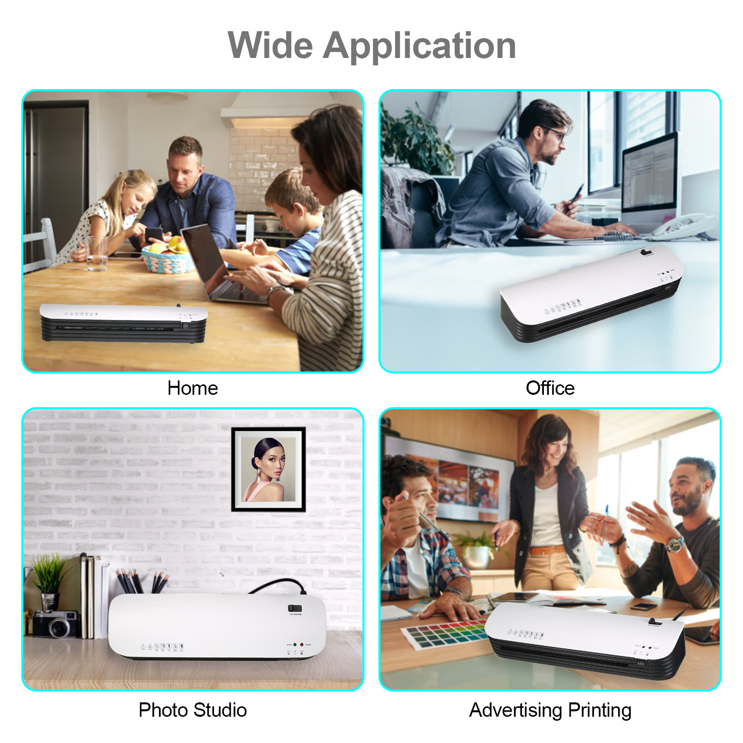 SL299 Laminator Machine Set A4 Size and Cold Lamination 2 Roller System 20 Laminating Pouches Paper Cutter Corner Rounder