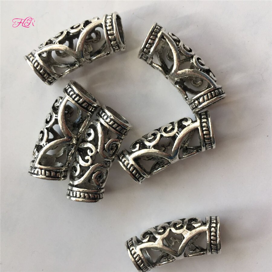 50Pcs Dreadlock Beads Adjustable Hair Braid Cuff Clip 7mm Hole Braiding Hair Micro Ring Beads Silver Ombre Hair Beads Link