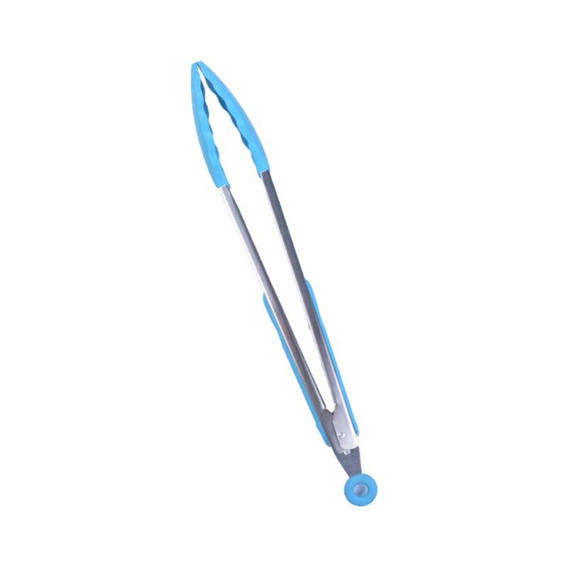 9/12Inch Stainless Steel Silicone Food Tongs Non-Slip Cooking Clip Salad Serving Bbq Tools Grill Tongs Multiuse Kitchen Tool: 12Inch Blue