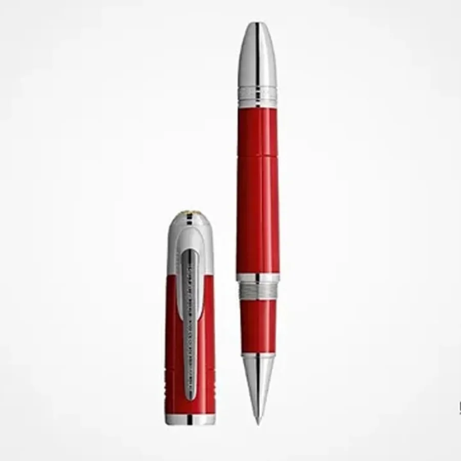 Collection MB Enz Feri Famous Red Fountain Pen Hollow-Carved Office Writing with Serial Number Rollerball Pen