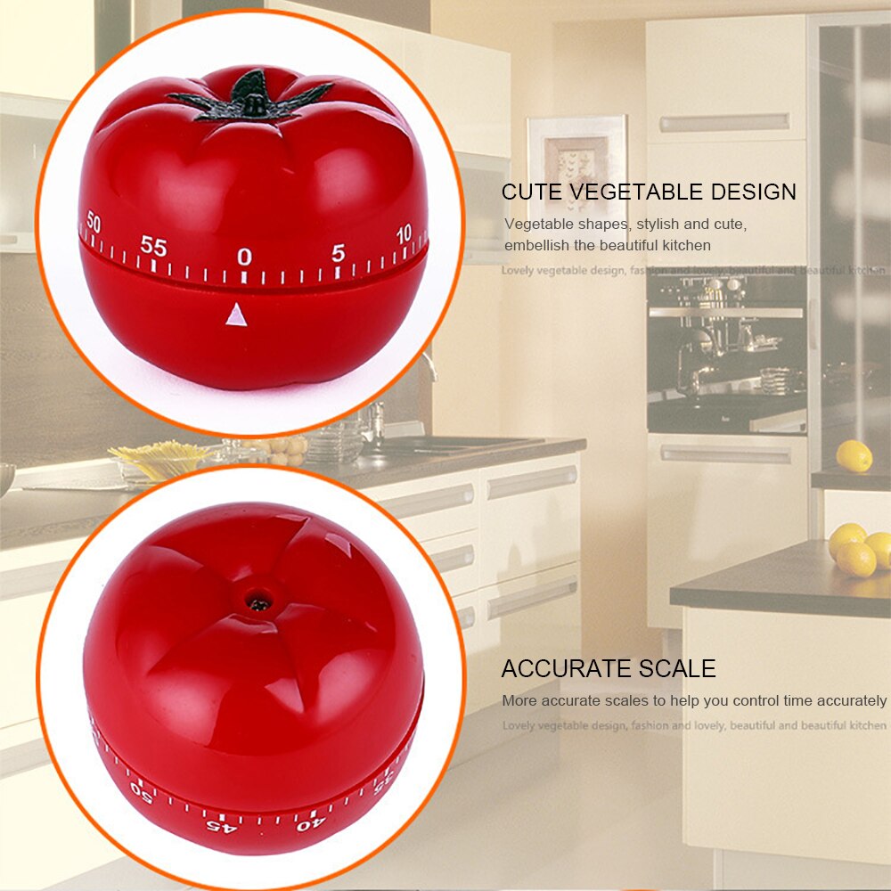 Tomato Timer Kitchen Mechanical Timer Countdown Timer Reminder Alarm 1-60min 360 Degree Minuterie timer