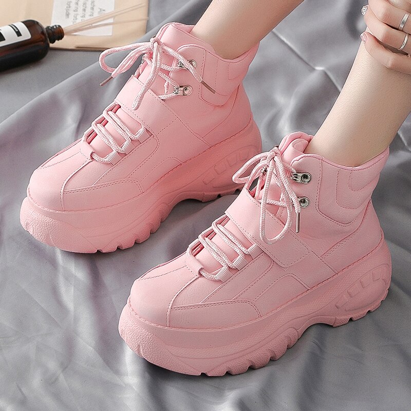 Efterårs platform buffalo sko kvinder afslappede sneakers rund tå flade zapatillas mujer  st456 st463