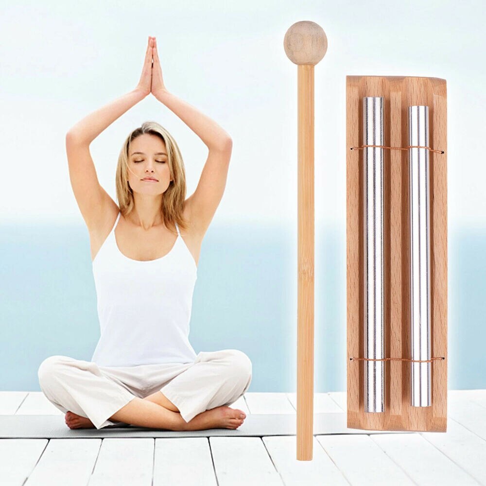 Wooden Chimes Meditation Chime Classroom Wooden with Mallet Bell Percussion Instrument for Bar Yoga Meditation Percussion Bell