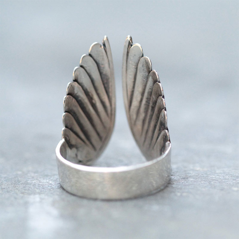 FDLK Vintage Angel Wings Stainless Steel Men's Ring Classic Jewelry Accessories Resizable