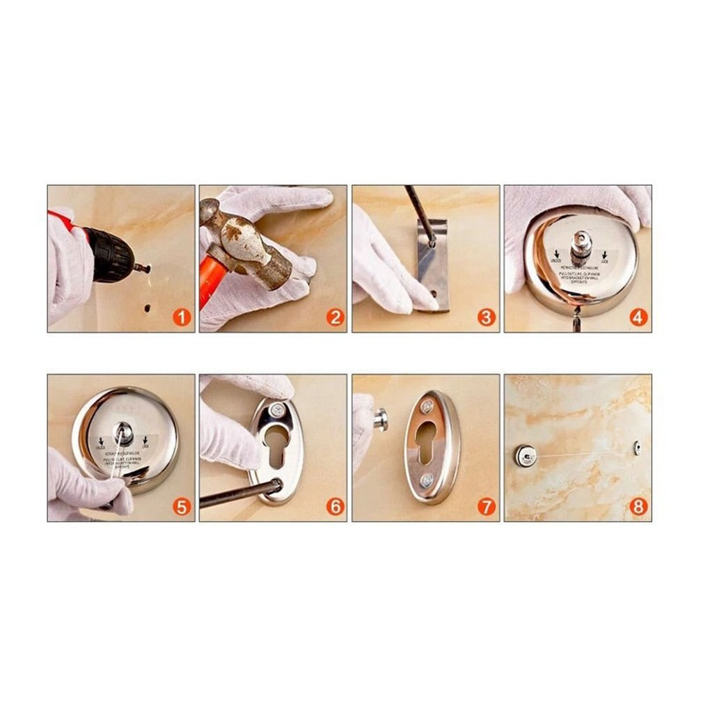 Stainless Steel Retractable Washing Line Indoor Outdoor Laundry Hanger Tumble Dryer Organizer Drying Rack Rope