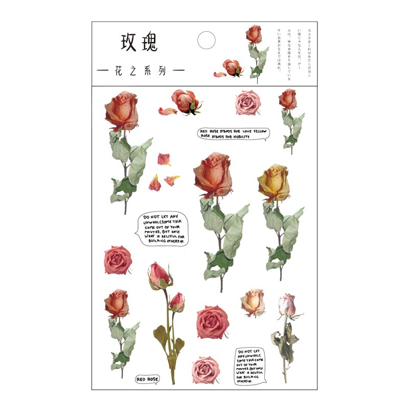 Vintage blomst serie rose kirsebær lavendel gjennomsiktig kjæledyr klistremerke diy dekorasjon klistremerke for album scrapbooking etikett klistremerke: Lysegrå