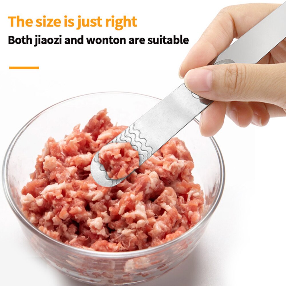 Herramienta de acero inoxidable para hacer dumplings, utensilios de cocina para hacer bollos, cuchara de relleno, 1 unidad