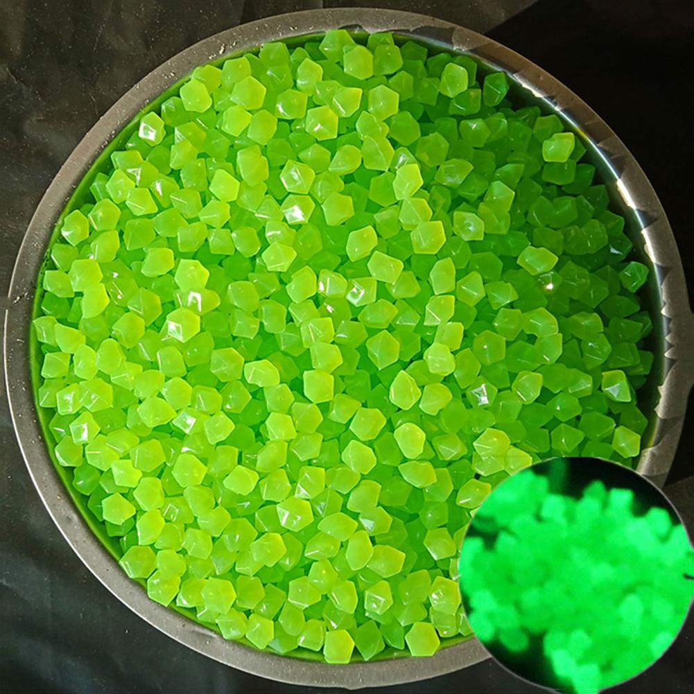 500Pcs Luminous Pebble Glowing Artificial Stone Glow in Dark Rhombus Luminous Rock	Fish Tank Decoration декор для аквариума