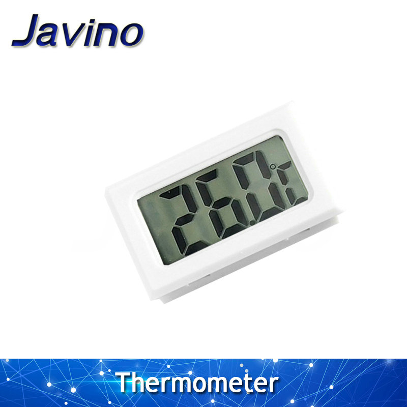 Mini LCD digital thermometer used for freezer temperature - 50-110℃ refrigerator thermometer indoor and outdoor waterproof probe: Silver