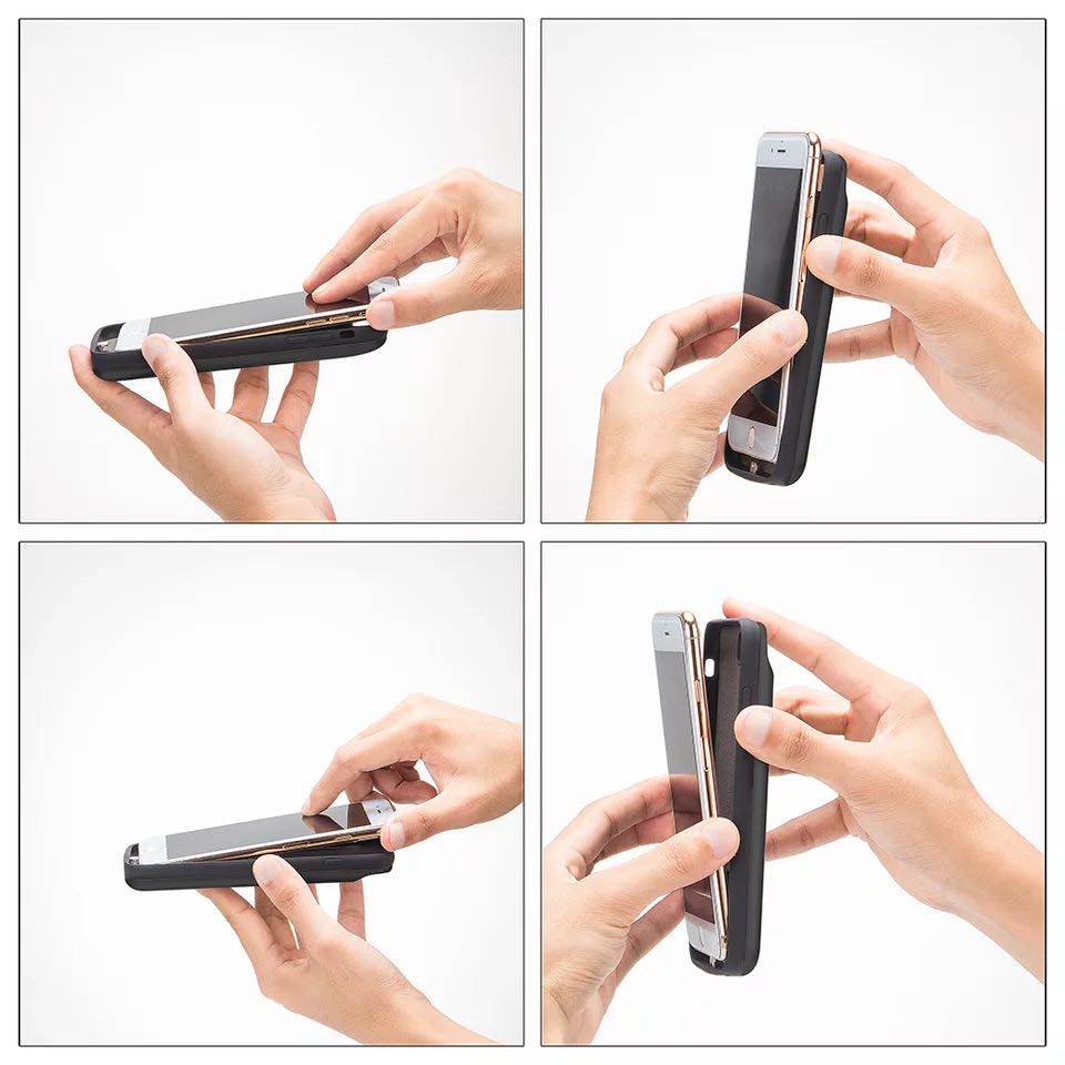 Powerbank 5500 mah voor iphone 6 6s 7 8 se2020 achterkant hoesje voor iphone 6 6s 7 8 plus draagbare oplader voor de achterkant