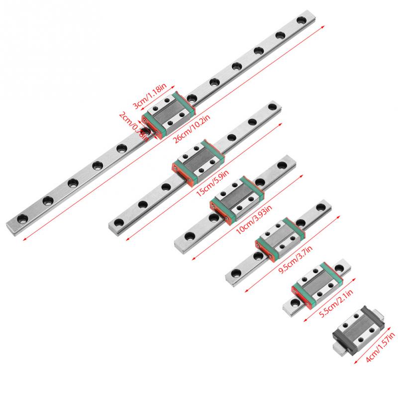 Miniature Linear Rail Guide Rail LML9B 9mm Width + Slide Block Linear Guide Rail Print Parts CNC