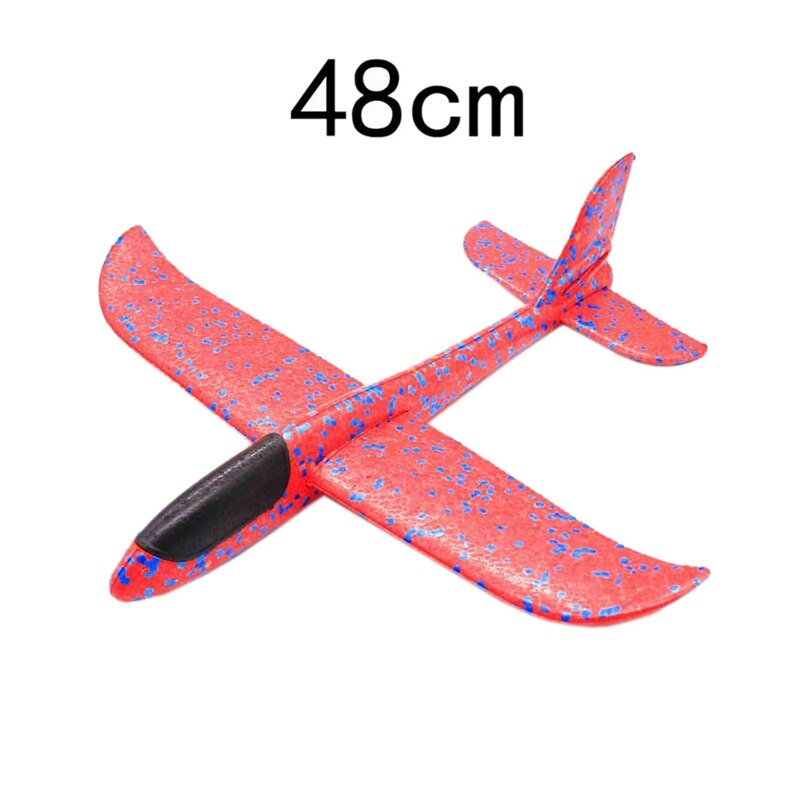 48Cm Hand Throw Lighting Up Flying Glider Plane Glow In The Dark Toys Foam Airplane Model Led Flash Games Toys For Children- Red
