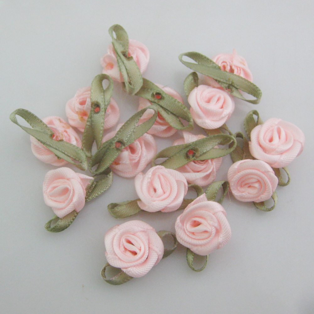 30 Farben zur Auswahl, 50 Stück, modische Rosenrosetten mit Blatt, Stoff, Blumen, Zubehör, DIY, Basteln, Nähzubehör