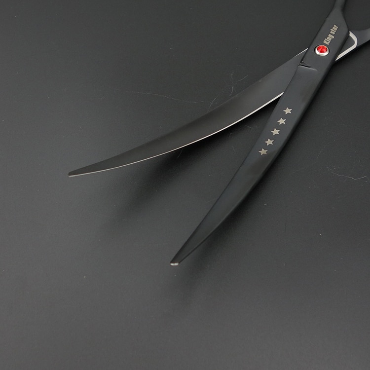 9 inches Premium Sharp Edge Dog PET GROOMING SCISSORS SHEARS Curved scissors PFM technology Black +kit K323