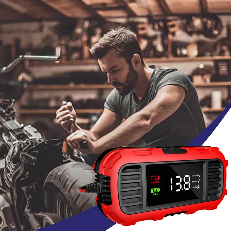 Motoracculader 12V Automotive motorfietslader Druppellader voor motorfiets Slimme auto-acculader met
