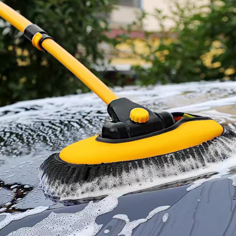 Nuovo lavaggio auto Mocio Spazzola per pulizia Telescopico Manico lungo Mocio per pulizia Barra piegata retrattile Spazzola per lavaggio auto Strumenti per la pulizia dell'auto