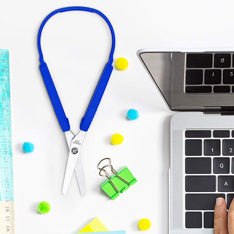 Schleife Schere Bunte Griff Schere Schleife Griff Selbst-Öffnung Schere adaptiv Schneiden Schere 8 Zoll (6 Packungen)