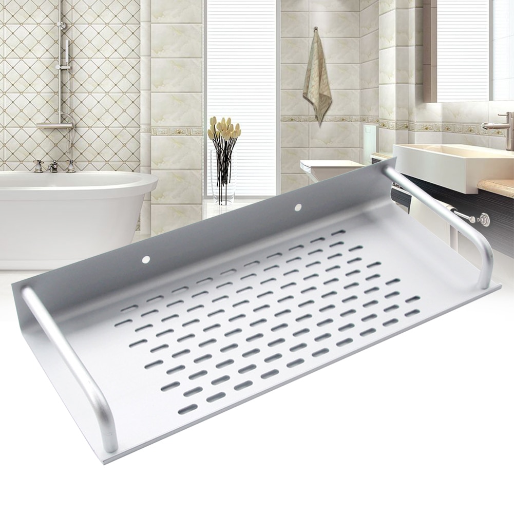 Opbevaringshylde brusevæg monteret stort kapacitet badeværelse køkken pladsbesparende shampo-moderne vandtæt rack