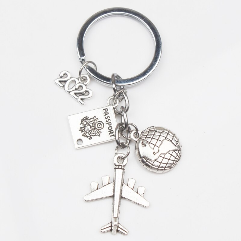 Neue 2022 Erde Flugzeug Passport Anhänger Keychain Reise Schlüssel Ring Freundschaft Beste Freund Schmuck Schlüssel Kette Diy Handmade