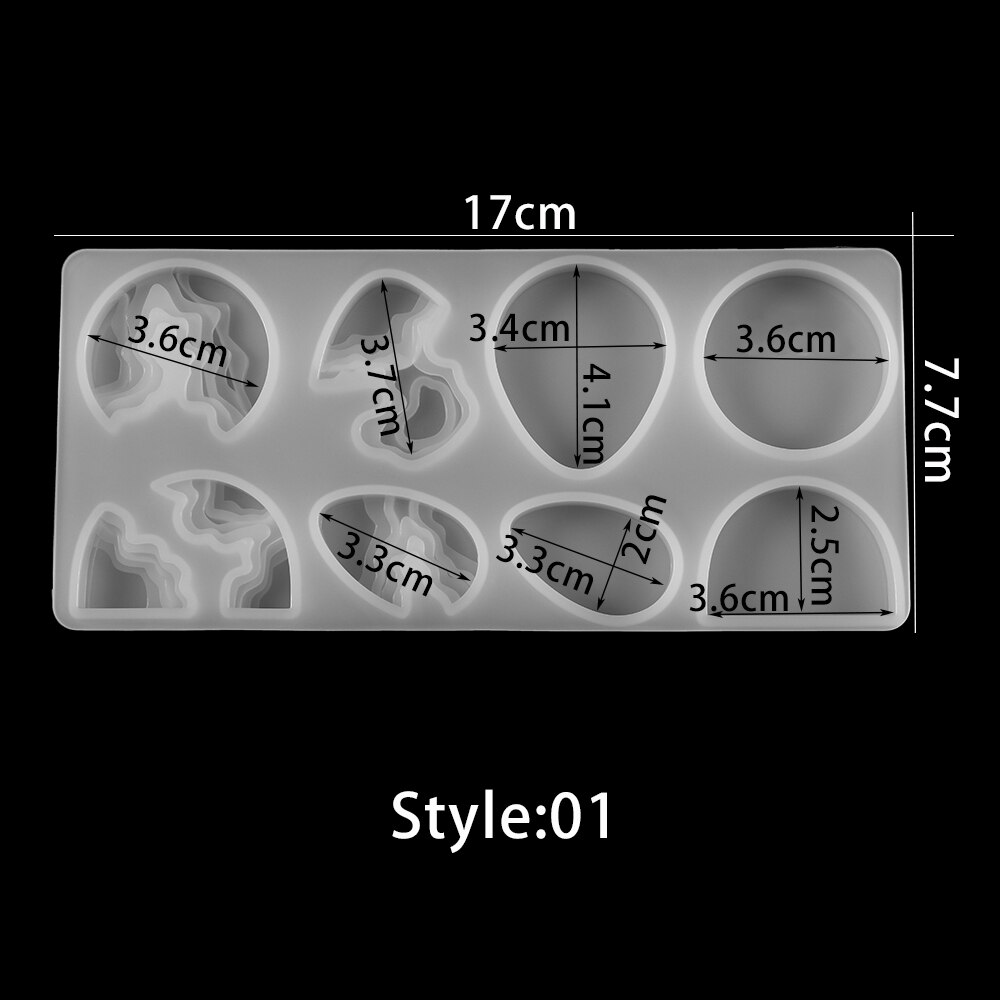 8styles Water Pendant Silicone Casting Mold Crystal Glue Epoxy Resin Silicone Mold For DIY Jewelry Making Supplies: Style 1