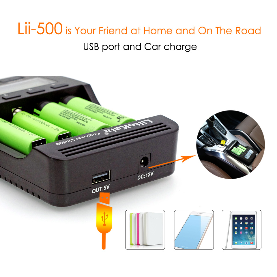 LiitoKala-cargador de batería inteligente lii-500S lii 500S, LCD, 1,2 V, 3,7 V, 18650, 17500, AA, AAA, cargador de batería de litio para linterna