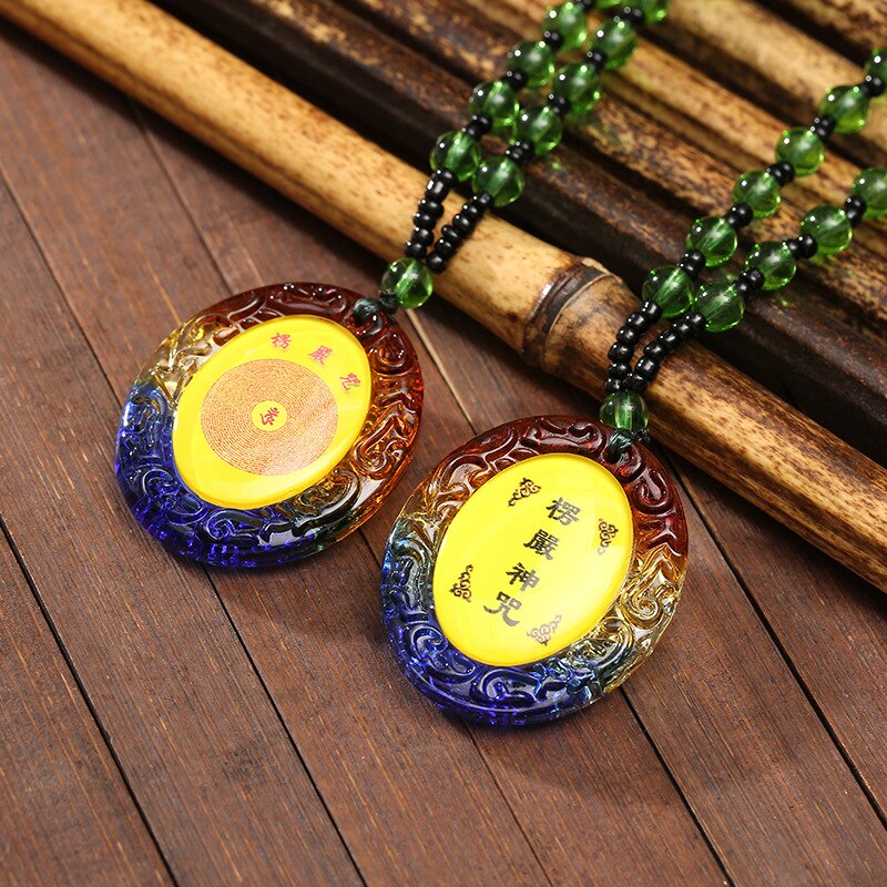 Tibetan Pendant Buddhism Amulet Necklace Shurangama Mantra Talisman Lucky Wealth Necklace Jewelry Accessories: 1PCS   21