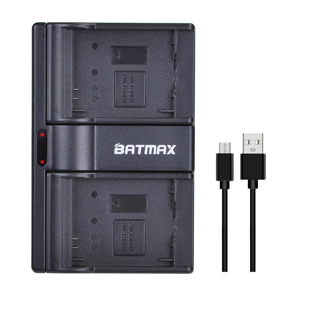 2x 1400 mah batteri + dobbelt usb oplader til gopro hd hero 2 og gopro ahdbt -001,  ahdbt -002 hero 2: Oplader