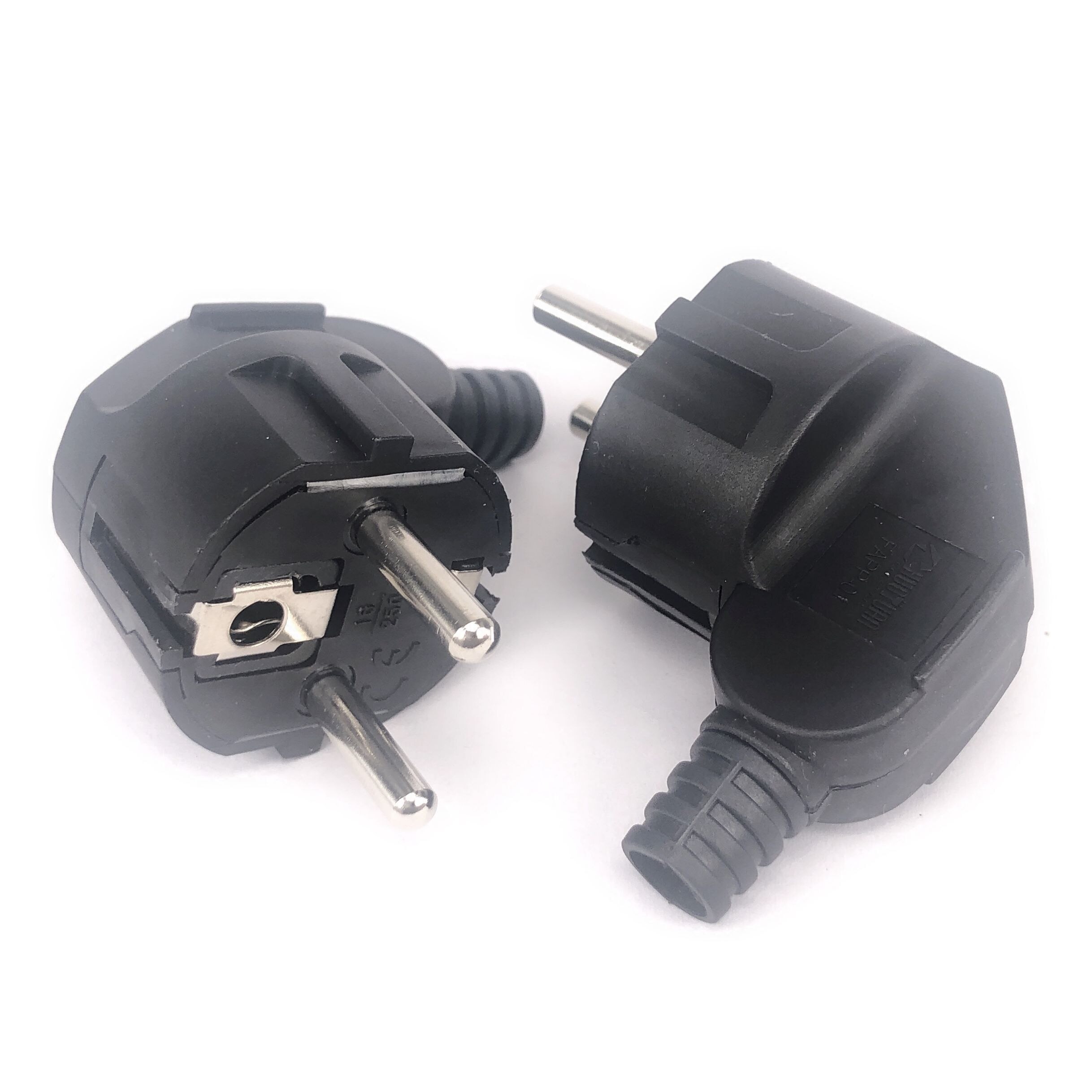 1 st eu european round 2 pins ac power hane plug rewireable uttag adapter adapter förlängningssladd kontakt