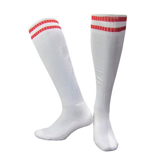 Soccer Socks Boys Girls Knee-High Football Socks Sports Kids Top Antiskid Breathable 1 pairs durable soft same size: Whitered