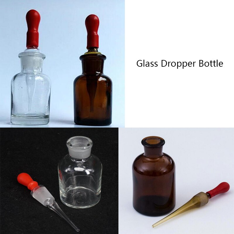 30Ml 60Ml 125Ml Transparant Of Bruin Fles Dropper Dropping Reagens Kolf Lab Chemie Container