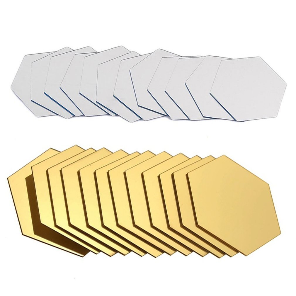 12 pièces hexagonales acrylique miroirs Stickers muraux décor à la maison salon bricolage Art moderne miroir Mural décoration de cuisine