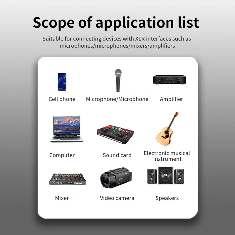 Cable de Audio de XLR a 3,5mm, Cable de Audio analógico equilibrado, conector XLR hembra a AUX de 3,5mm para amplificador de altavoz de teléfono y ordenador