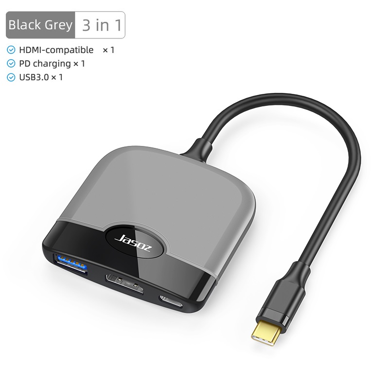 USLION USB C Switch TV Dock for Nintendo NS Switch Host Portable Docking Station Accessories HDMI-compatible 4K TV 100W PD: Black Gray