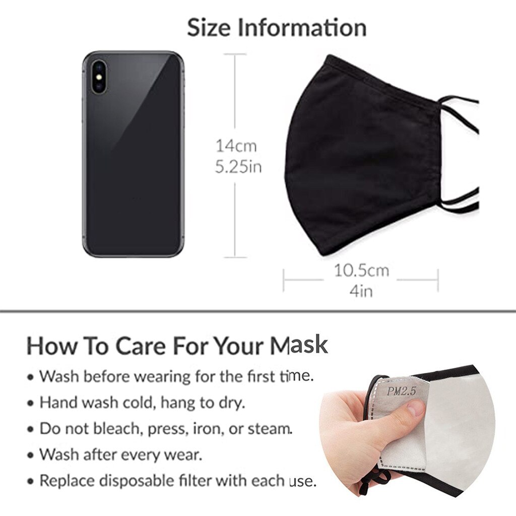 1PC Adult's Anti-dust Reusable маска для лица с принтом Breathable Outdoor Sports masque Pocket Face Mask Washable Mascarilla