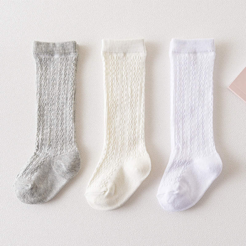 Wecute Neue Baby Mädchen Baumwolle Knie Hohe Socken Einfarbig freundlicher Kleinkind Doppel Nadel Kurze Socken Für freundlicher Baby socken