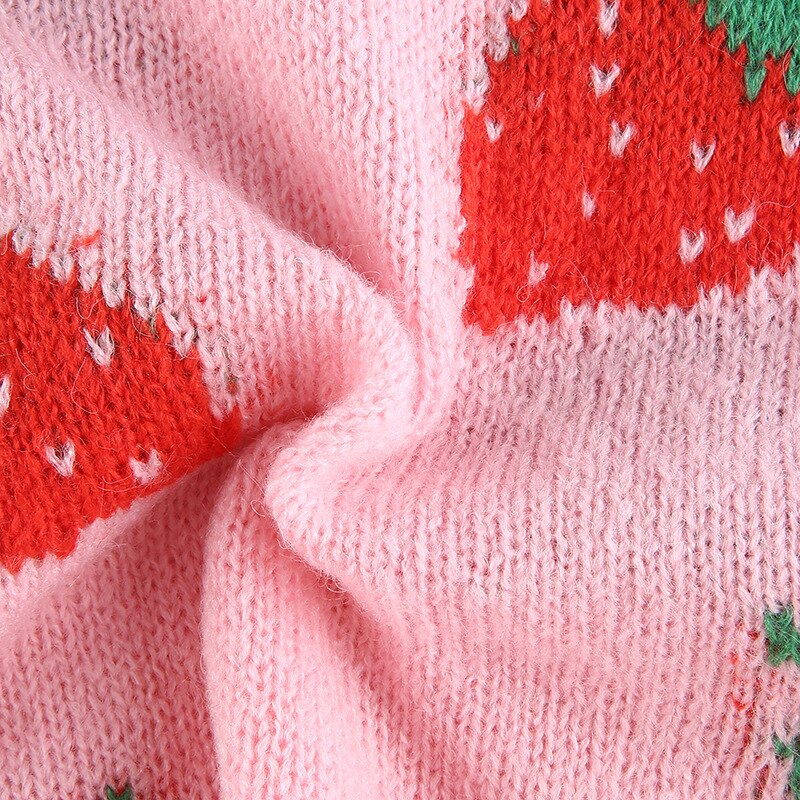 Gilet Tricot Fraise - Style Y2k Sans Manches - Top Court Col Rond