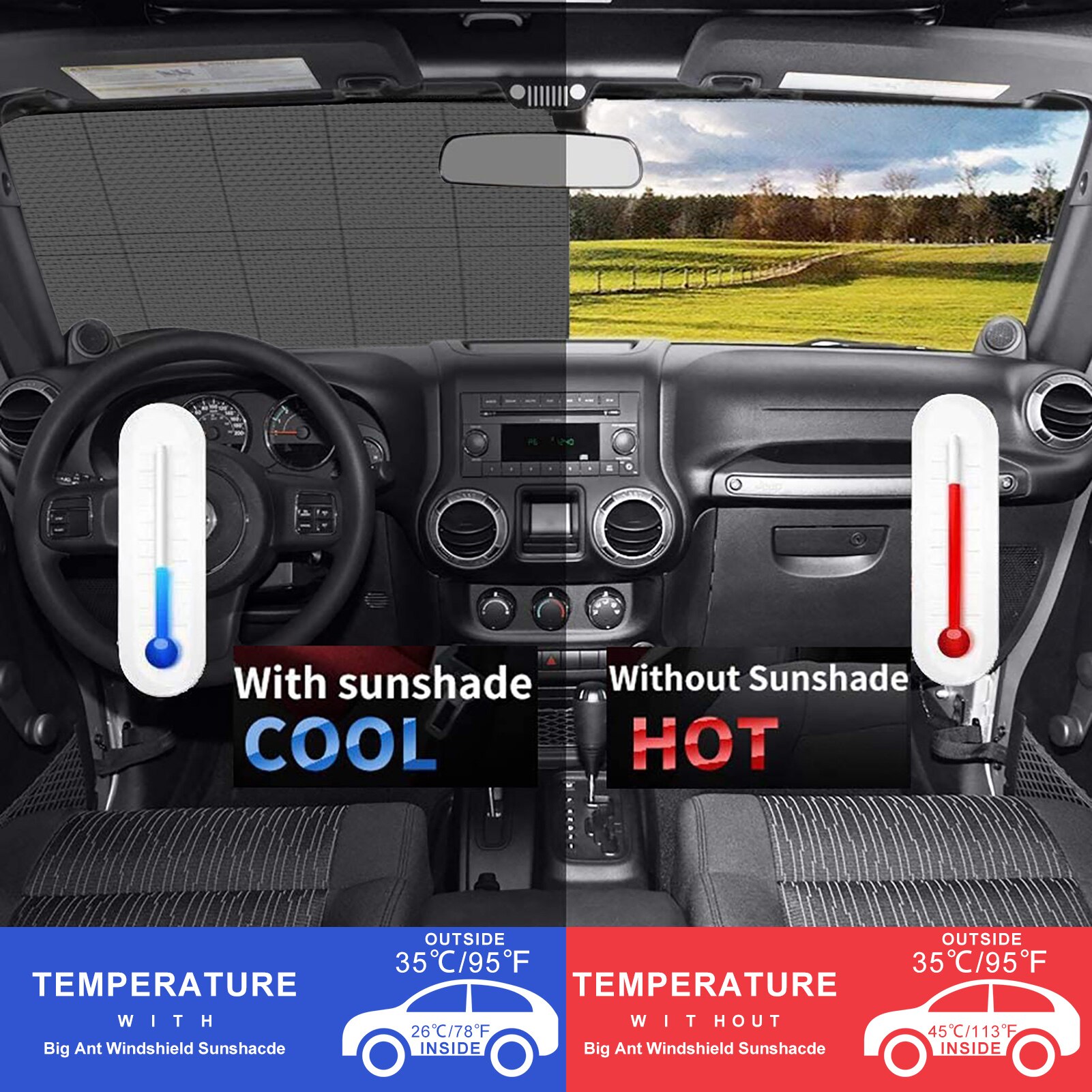 Portable Folding Car Sunshade Windshield Sunshield Summer Sun Visor Thickened Aluminum Foil Sun UV Prodoction Windscreen Cover
