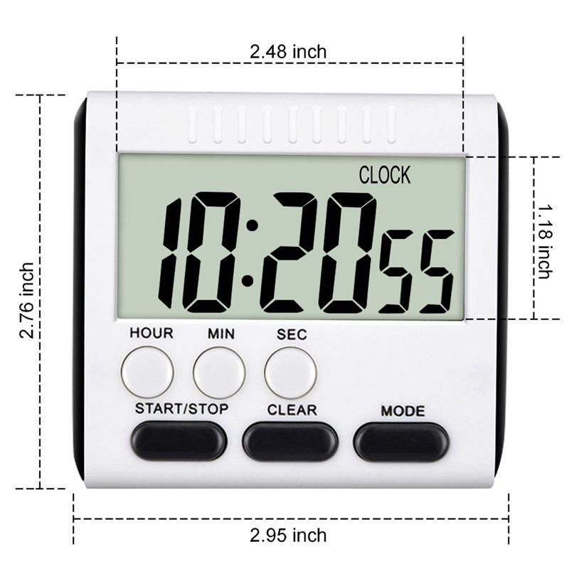 3 Pack 24 Hours netic Kitchen Timers With Digital Alarm Clock Timer, Loud Alarm And Big Sn