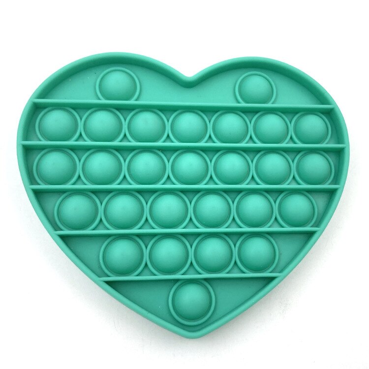 Green Push Pop Pop Bubble Sensory Fidget Toys Silicone Stress Reliever Toy Squeeze Toy Pop It Fidget Toy: heart