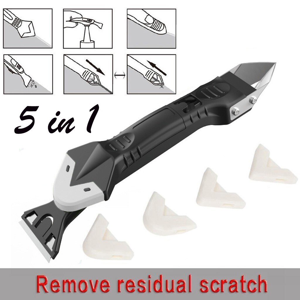3/5 in 1 Multifunctional Silicone Remover Caulk Finisher Silicone Remover Scraper Useful Sealant Smooth Scraper Grout Kit Tools