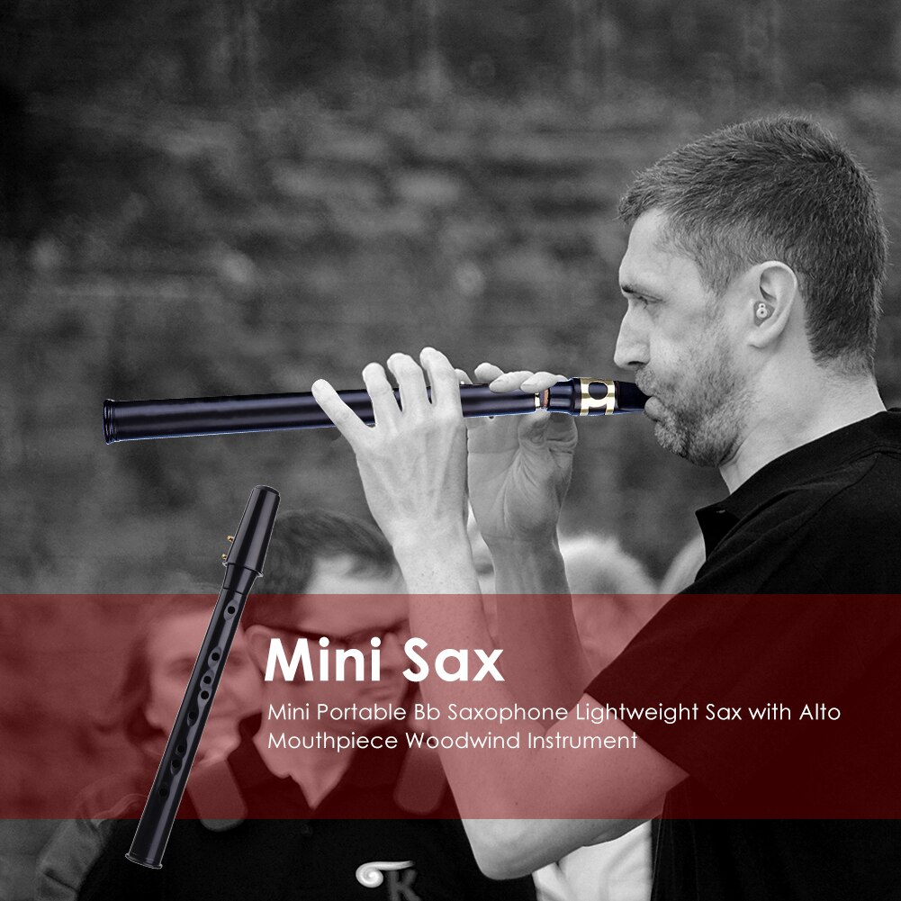 Mini Bb Saxophone Alto Mouthpiece Pocket Sax Mini Saxophone Portable Little Saxophone with 5 Reeds Woodwind Instruments
