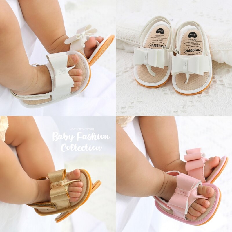 Tongs en cuir antidérapantes pour bébés filles et garçons, sandales d'été à semelle souple, chaussures de princesse plates pour bébés, premiers pas,