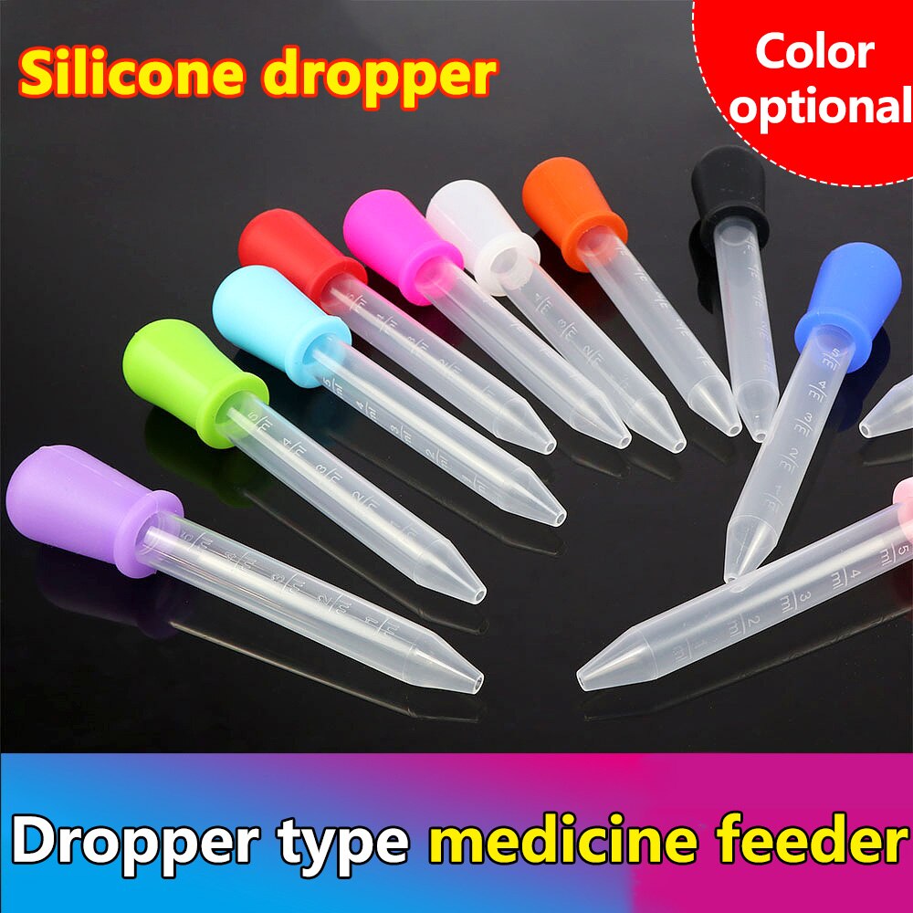 IMBABY 6pcs 5mL Children's Pipette Silicone Plastic Dropper Feeding Medicine Eye Ear Dropper School Children Laboratory Pipettes