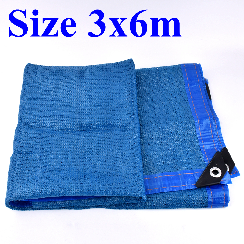 Filet d'ombrage HDPE Anti-UV bleu 8 broches, abri pour plantes succulentes, auvent d'extérieur, couverture de piscine, voile d'ombrage: 3x6m