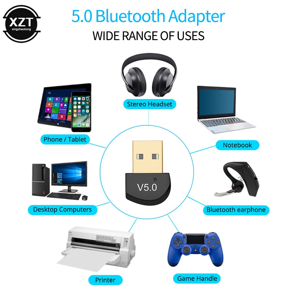 Draadloze Usb Bluetooth 5.0 Adapter Zender Muziek Ontvanger Mini Dongle Audio Adapter Voor Computer Pc Laptop Tablet