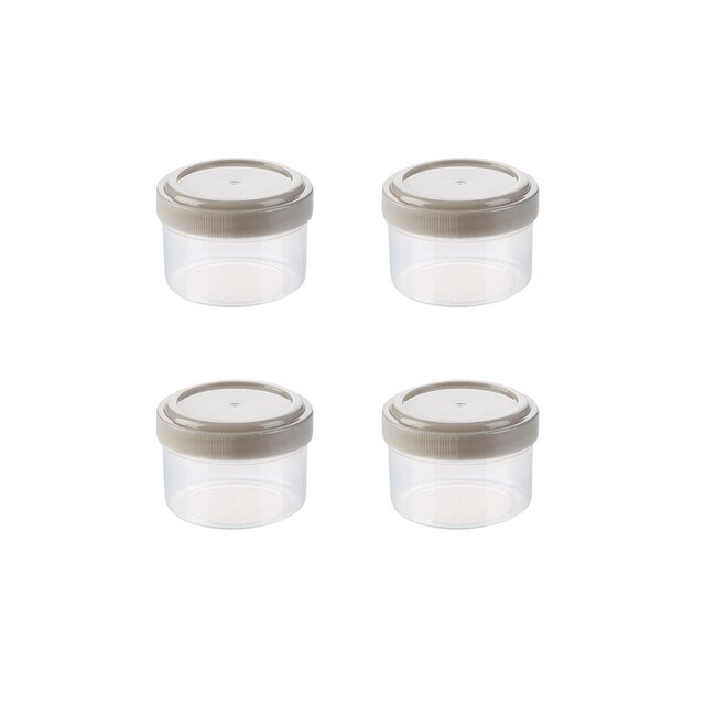 4PCS/Set Portable Mini Sauce Seasoning Box Dispenser Transparent Spices Bottle with Lid Salt Spice Jar Sauce Squeeze Bottle: Round