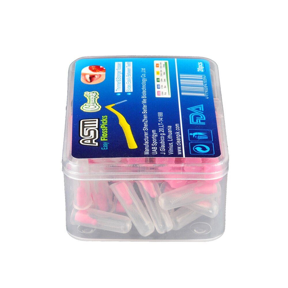 Lote de 20 unidades de brochas interdentales delgadas, cepillos Dentales con cabezal de hilo Dental suave, cepillo de higiene Dental y de cuidado bucal: 01